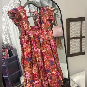 Moda Rican Veronica’s Floral Smocked Tiered Midi Dress